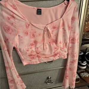 SHEIN Blush Pink Floral Blouse